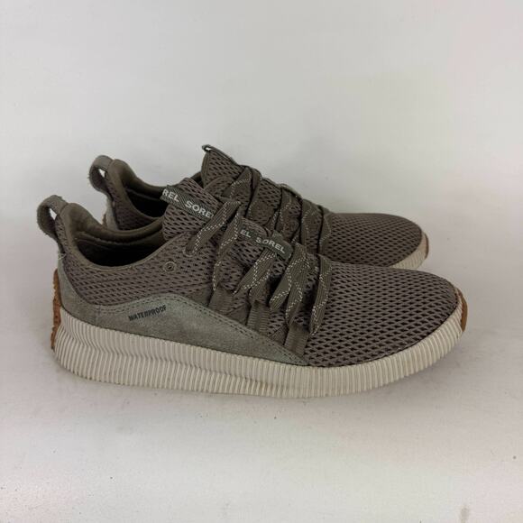 Sorel Out N About Athletic Shoes Womens 6.5 Olive Green Mesh Low Top Sneakers - Picture 2 of 11